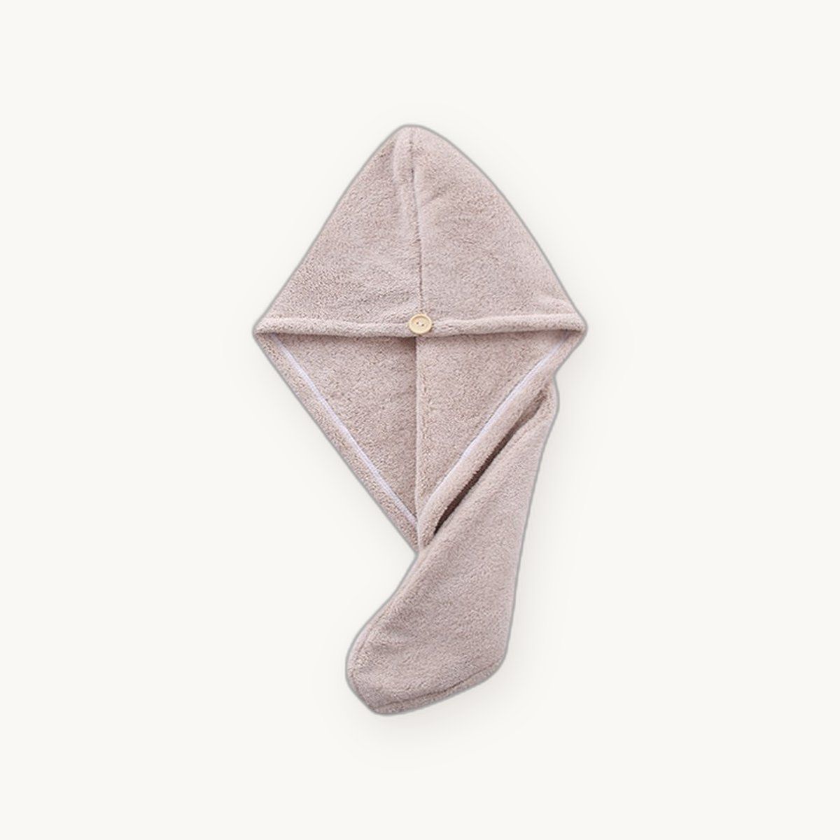 Quick-Dry Hair Towel Wrap — Soft Coral Fleece with Button Loop — view 3