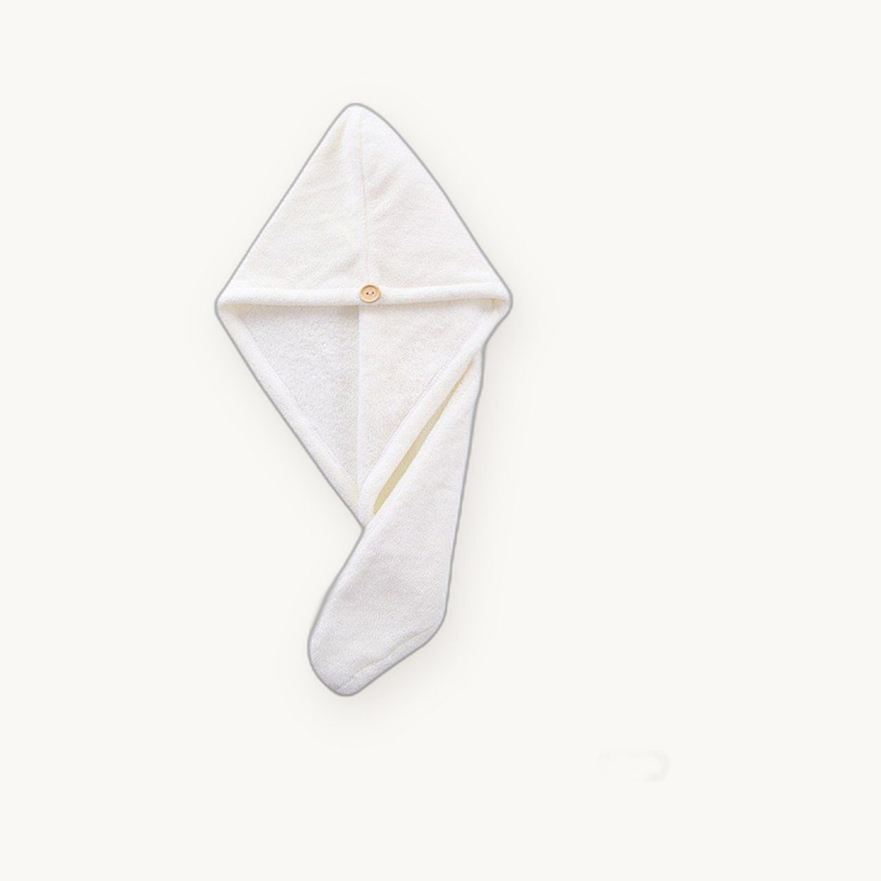 Quick-Dry Hair Towel Wrap — Soft Coral Fleece with Button Loop — view 5