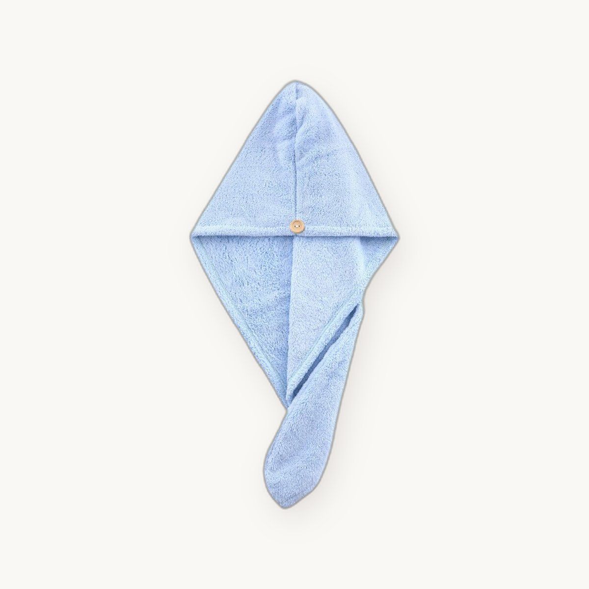 Quick-Dry Hair Towel Wrap — Soft Coral Fleece with Button Loop — view 7