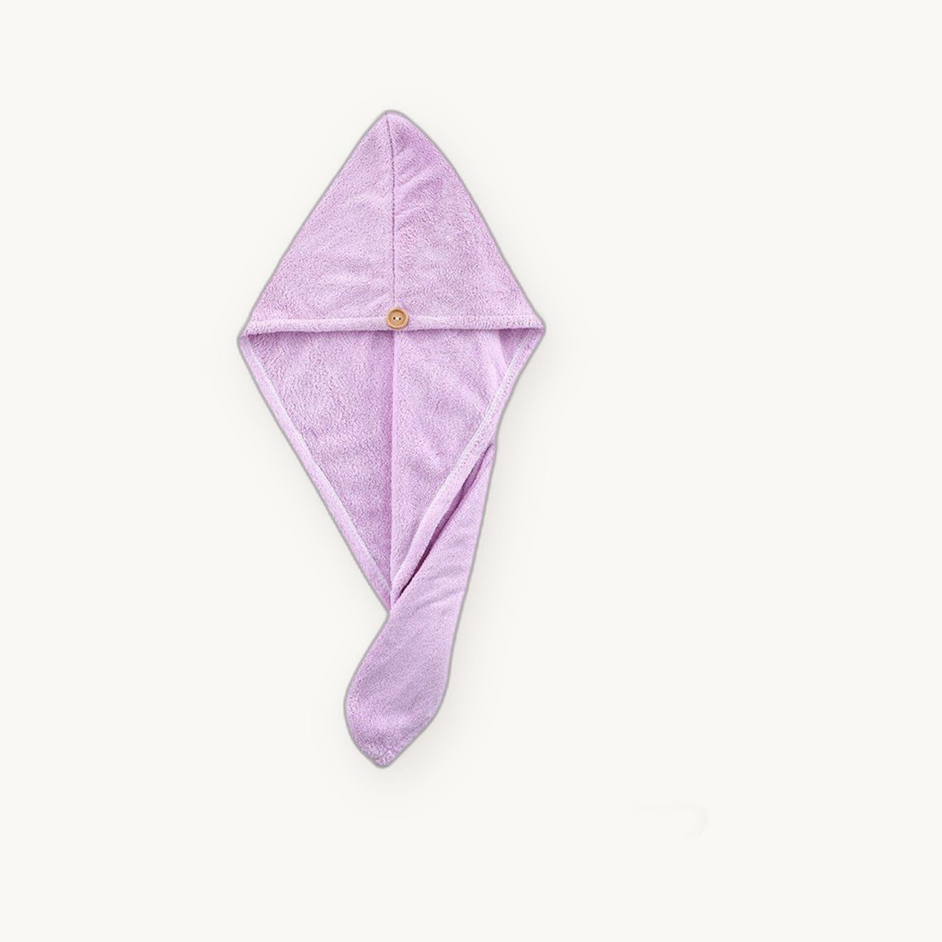 Quick-Dry Hair Towel Wrap — Soft Coral Fleece with Button Loop — view 8