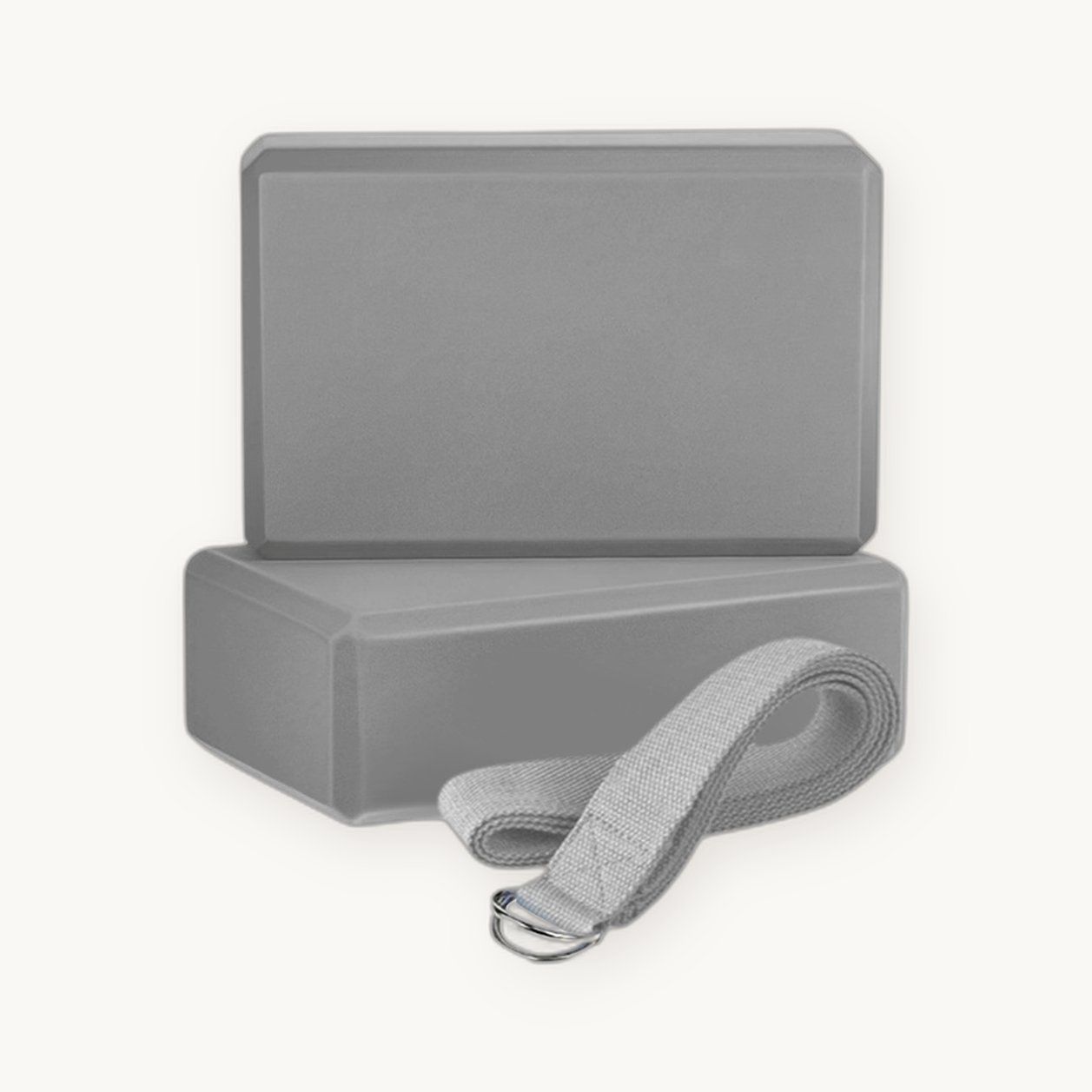 Yoga Blocks Set of 2 with Stretch Strap — EVA Foam, 9"×6"×3", 6-ft Strap — view 2