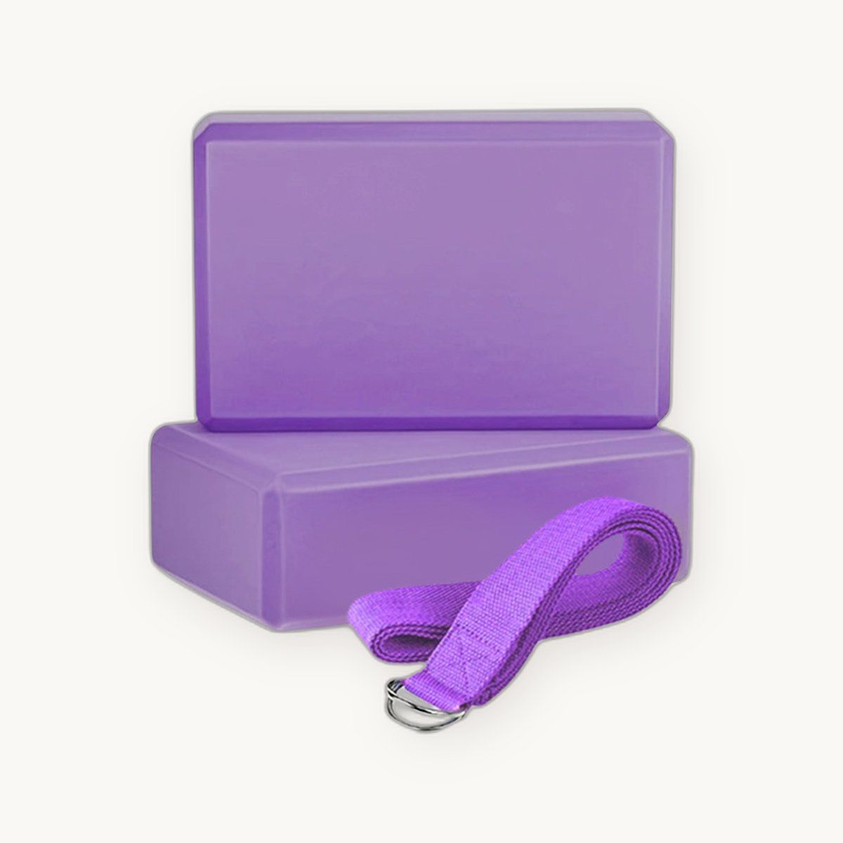 Yoga Blocks Set of 2 with Stretch Strap — EVA Foam, 9"×6"×3", 6-ft Strap — view 5