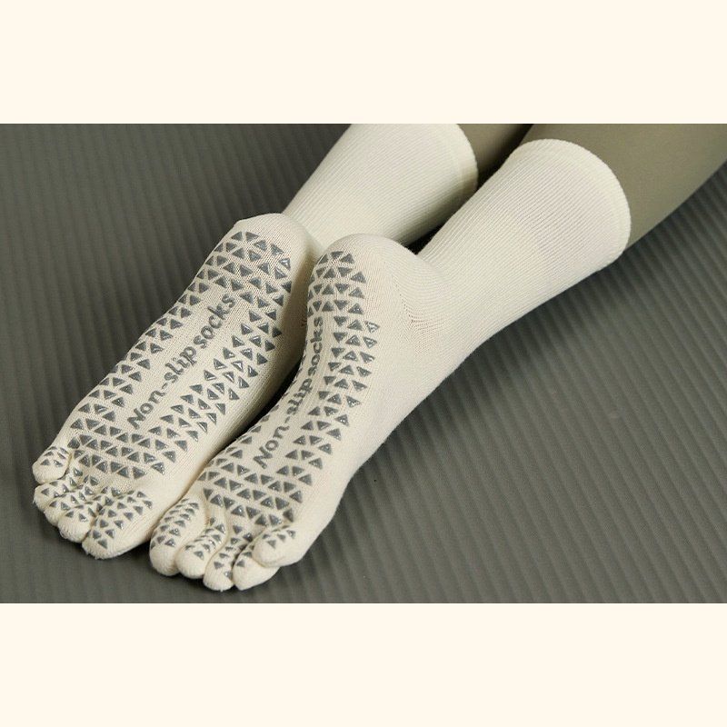 Grip Socks for Yoga & Pilates, 2 Pairs — Crew Height, Five-Toe — view 2